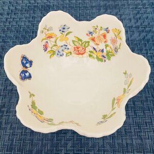 Aynsley Cottage Garden Bowl Trinket Dish Butterflies Flowers